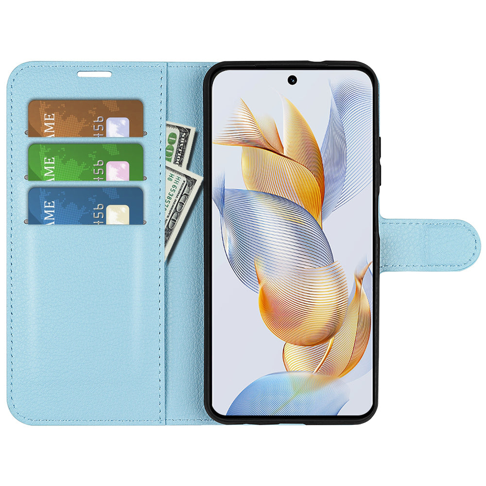 For Honor 90 Pro Litchi Texture Wallet PU Leather Phone Case Shockproof Stand Cover