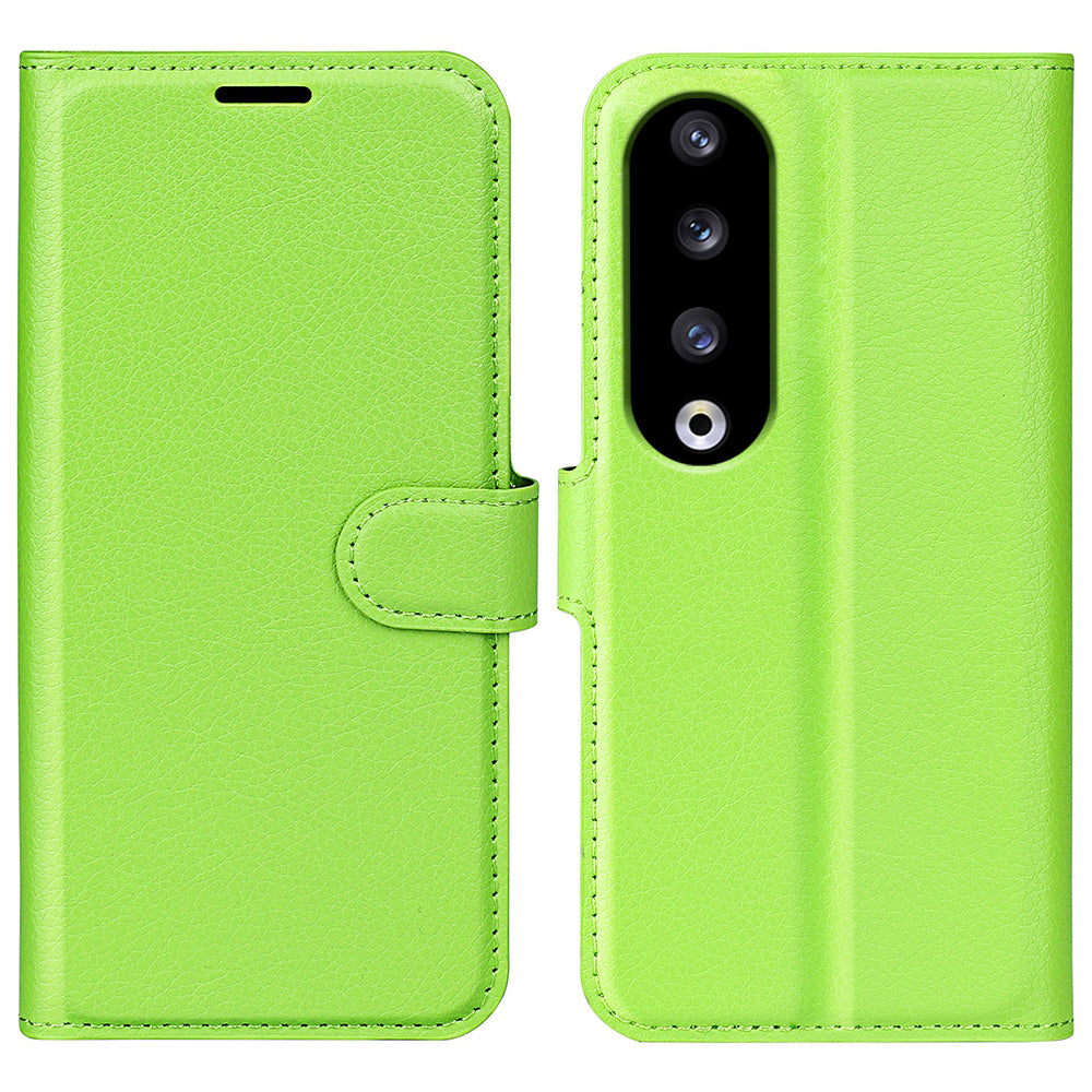 For Honor 90 Pro Litchi Texture Wallet PU Leather Phone Case Shockproof Stand Cover