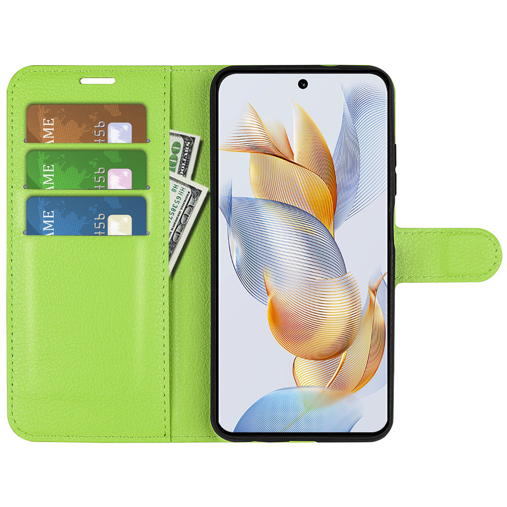 For Honor 90 Pro Litchi Texture Wallet PU Leather Phone Case Shockproof Stand Cover