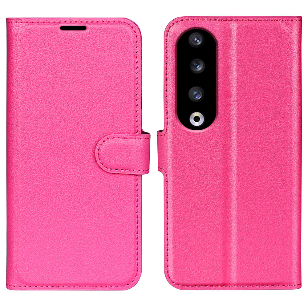 For Honor 90 Pro Litchi Texture Wallet PU Leather Phone Case Shockproof Stand Cover