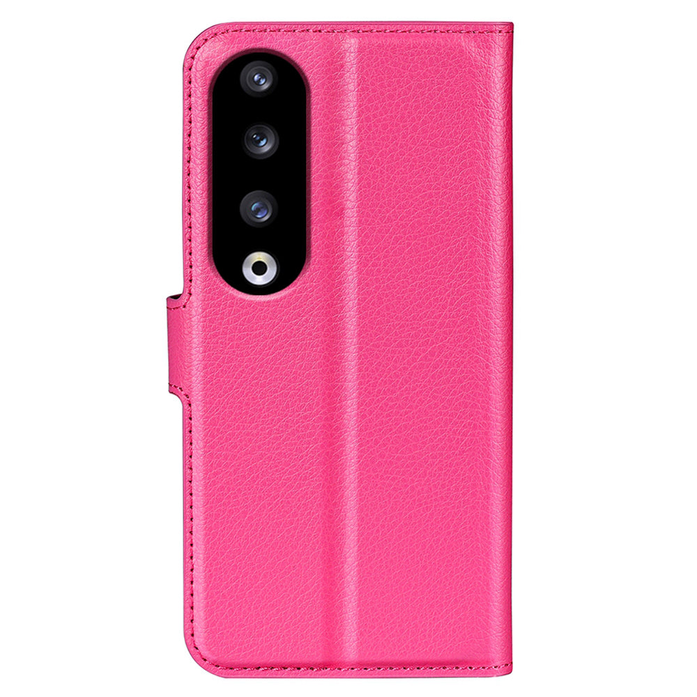 For Honor 90 Pro Litchi Texture Wallet PU Leather Phone Case Shockproof Stand Cover