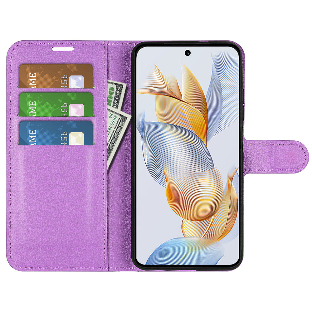 For Honor 90 Pro Litchi Texture Wallet PU Leather Phone Case Shockproof Stand Cover