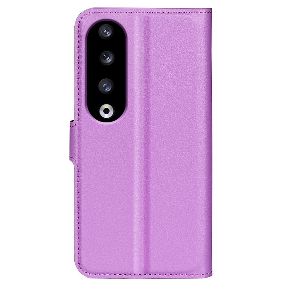 For Honor 90 Pro Litchi Texture Wallet PU Leather Phone Case Shockproof Stand Cover