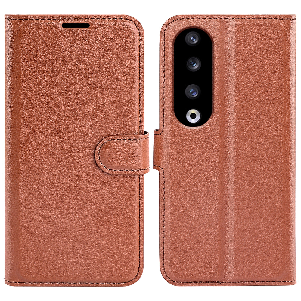 For Honor 90 Pro Litchi Texture Wallet PU Leather Phone Case Shockproof Stand Cover