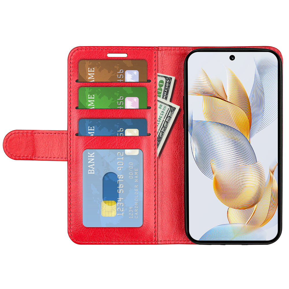 For Honor 90 Pro Crazy Horse Texture Phone Wallet Case PU Leather Anti-scratch Stand Cover