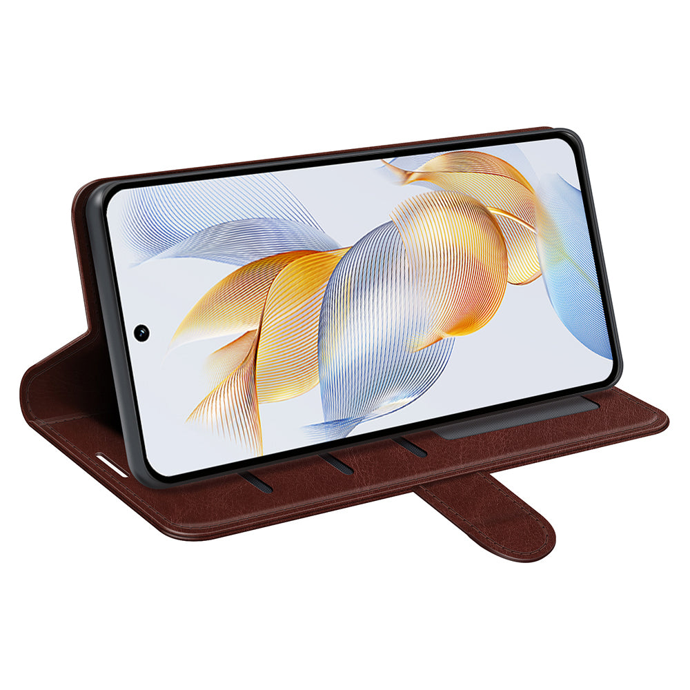 For Honor 90 Pro Crazy Horse Texture Phone Wallet Case PU Leather Anti-scratch Stand Cover