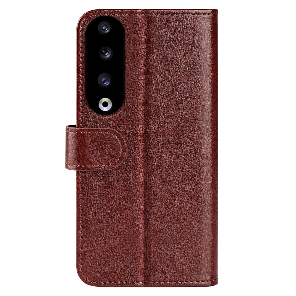 For Honor 90 Pro Crazy Horse Texture Phone Wallet Case PU Leather Anti-scratch Stand Cover