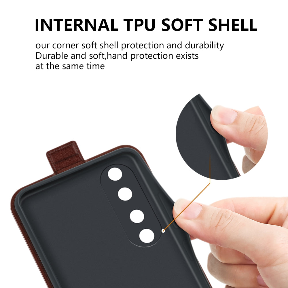For Honor 90 Pro PU Leather Phone Case with Card Holder Vertical Flip Protective Phone Cover