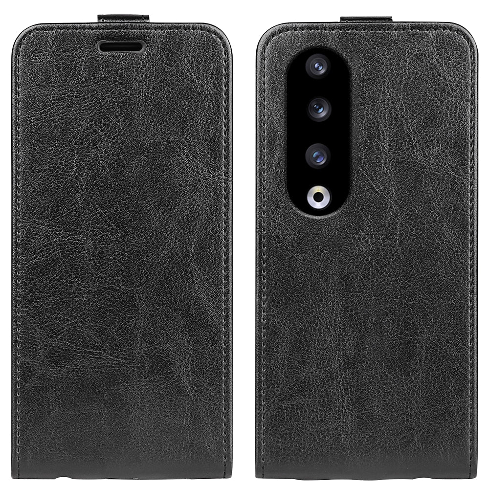 For Honor 90 Pro PU Leather Phone Case with Card Holder Vertical Flip Protective Phone Cover