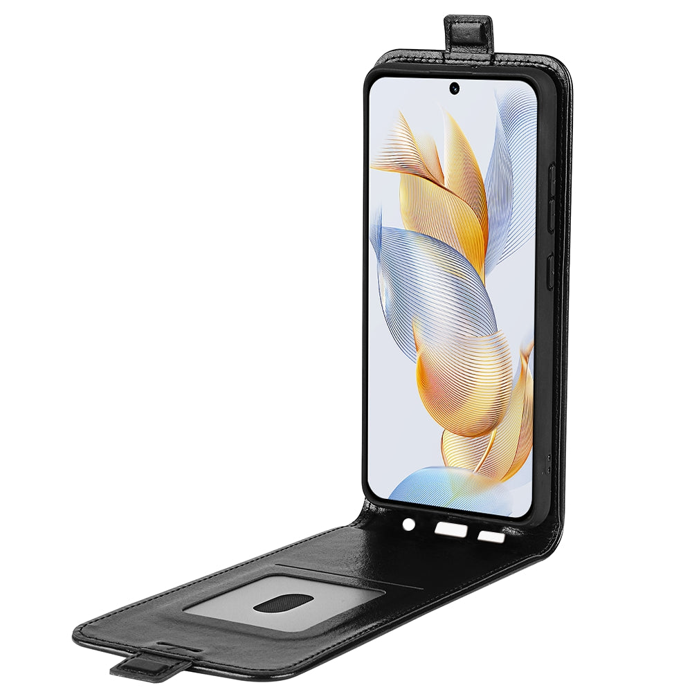 For Honor 90 Pro PU Leather Phone Case with Card Holder Vertical Flip Protective Phone Cover