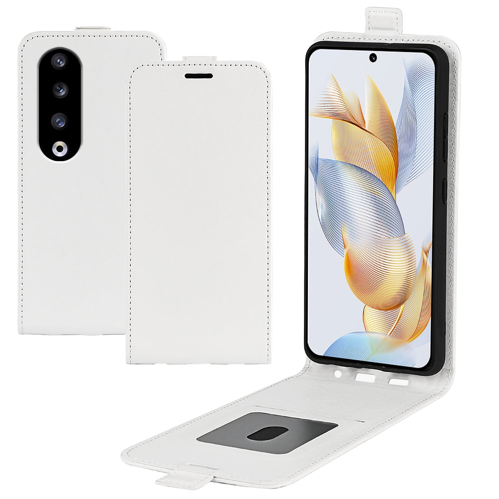 For Honor 90 Pro PU Leather Phone Case with Card Holder Vertical Flip Protective Phone Cover