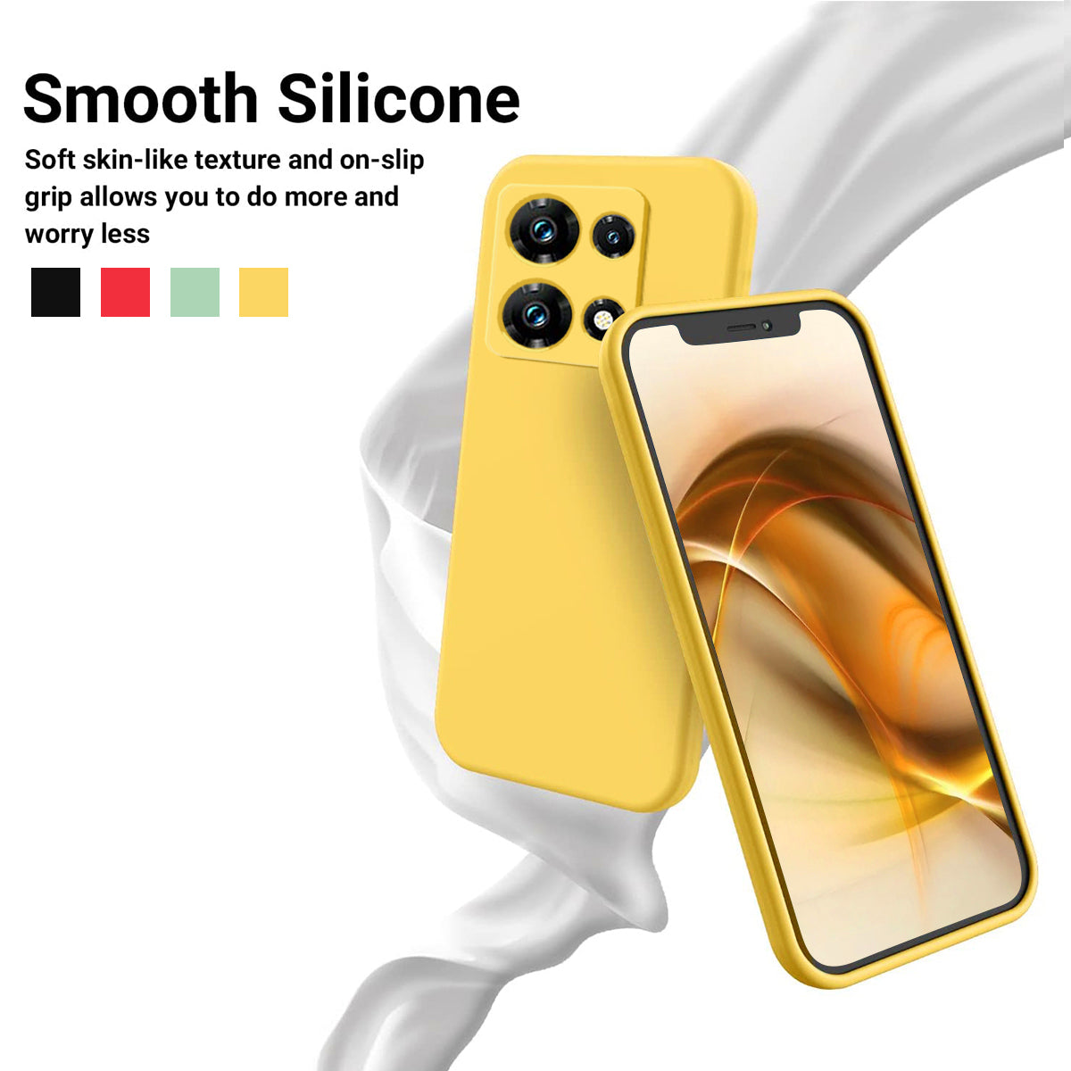 For Infinix Note 30 Pro 4G Soft Lining Phone Case Liquid Silicone Shockproof Cover with Strap