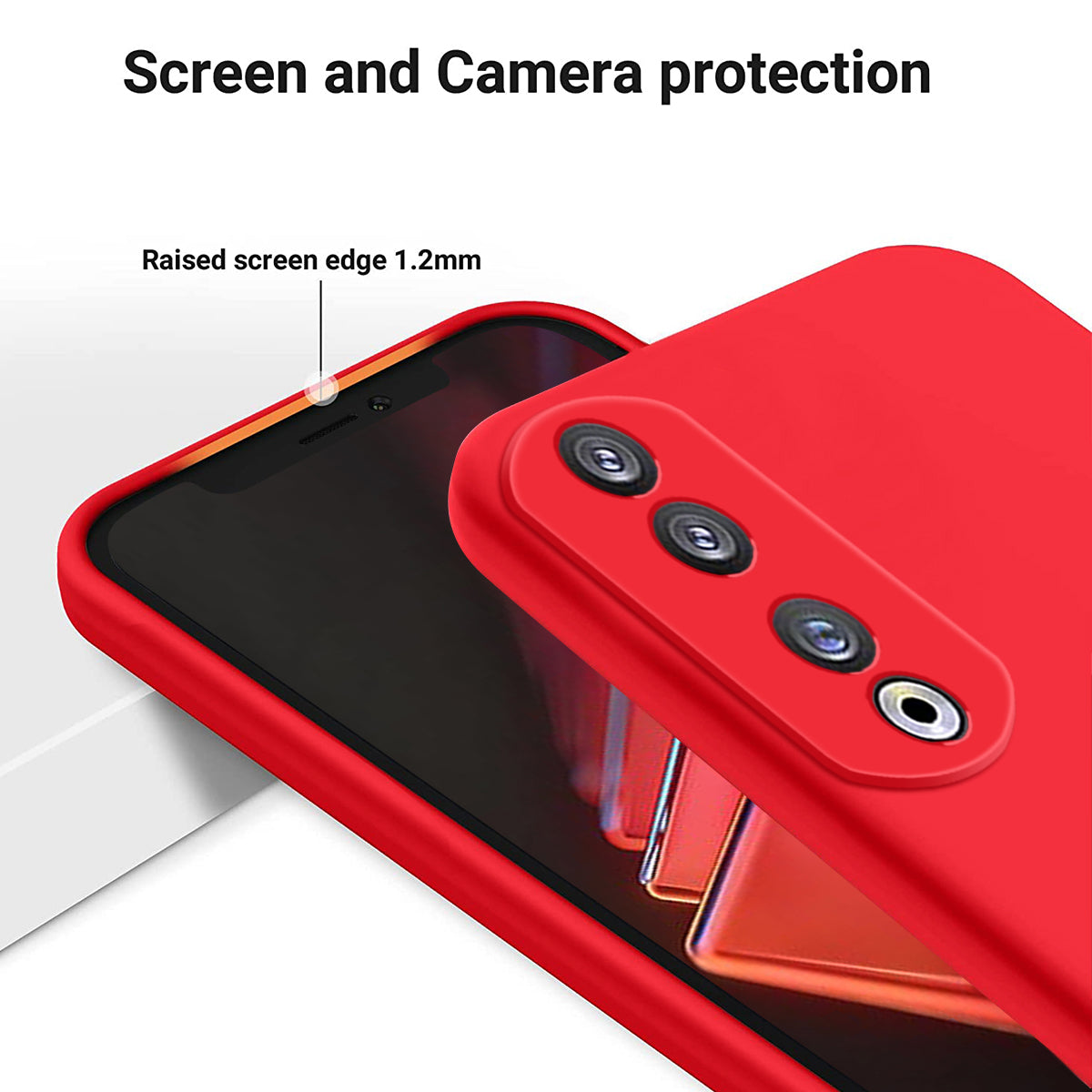 For Honor 90 Pro Liquid Silicone Phone Cover Soft Lining Protective Case with Strap