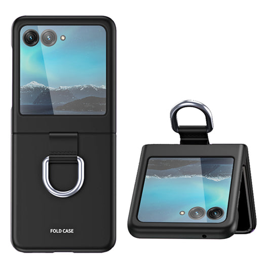 For Motorola Razr 40 Ultra 5G Rubberized Hard PC Phone Case Ring Holder Anti Drop Protective Cover