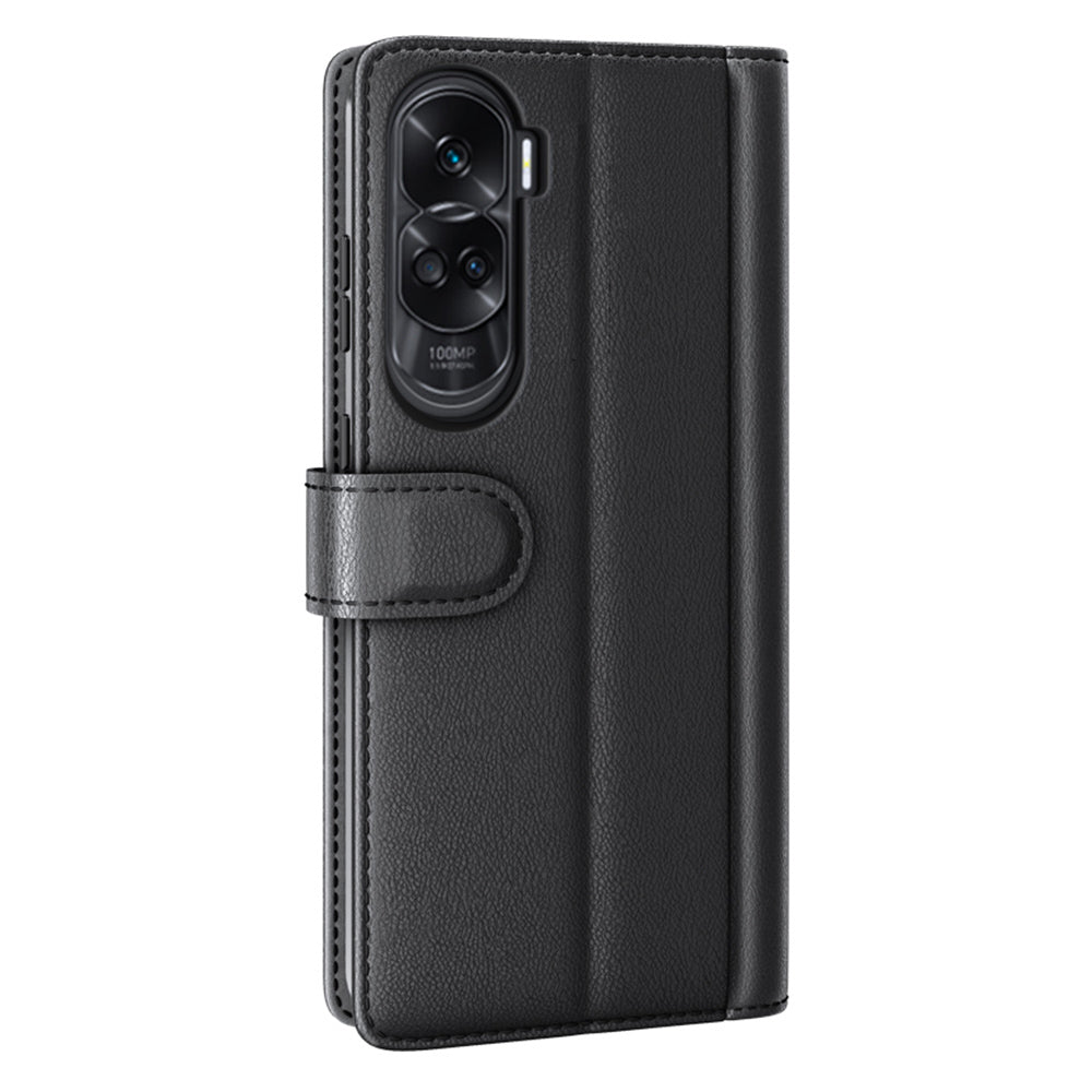 For Honor 90 Lite 5G / X50i 5G Shockproof Phone Case Genuine Split Leather Wallet Stand Cover