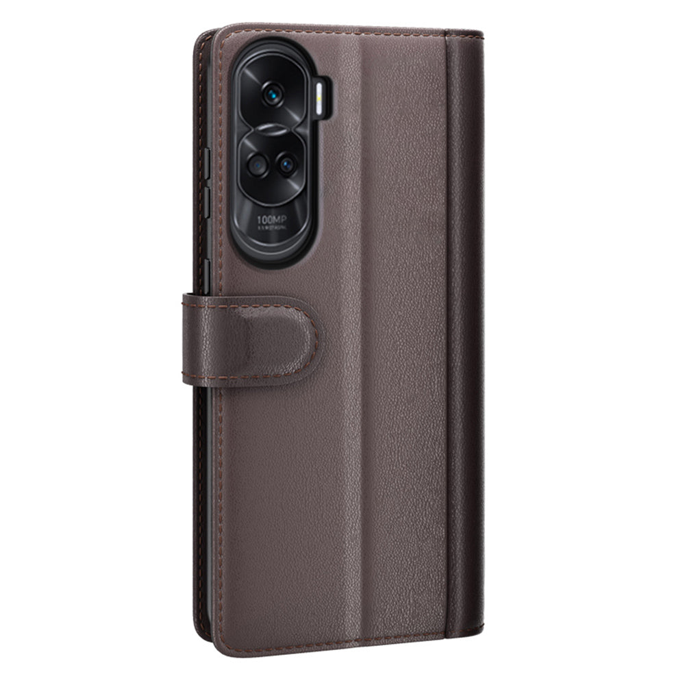 For Honor 90 Lite 5G / X50i 5G Shockproof Phone Case Genuine Split Leather Wallet Stand Cover