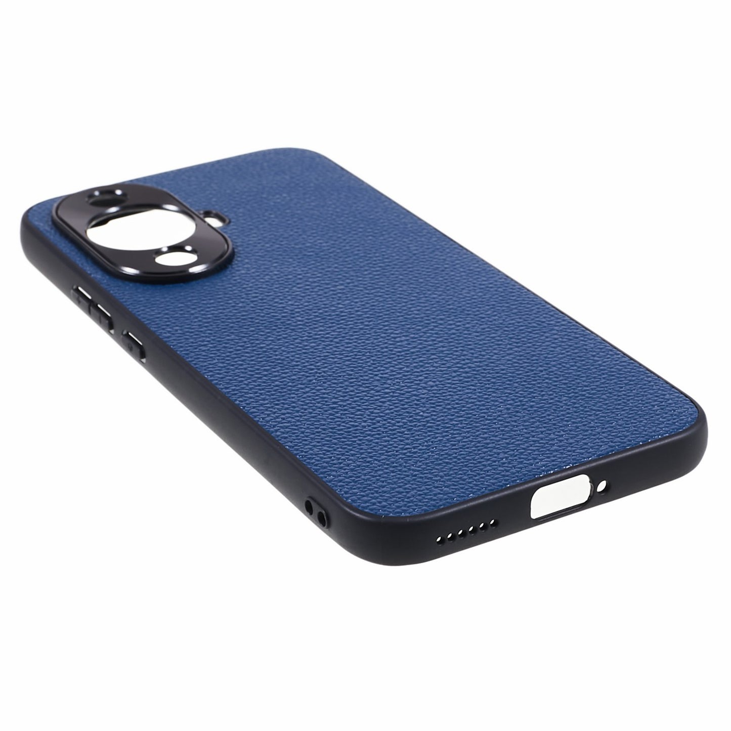For Huawei nova 11 Camera Protection Phone Case Genuine Cow Leather+PC+TPU Shockproof Cover