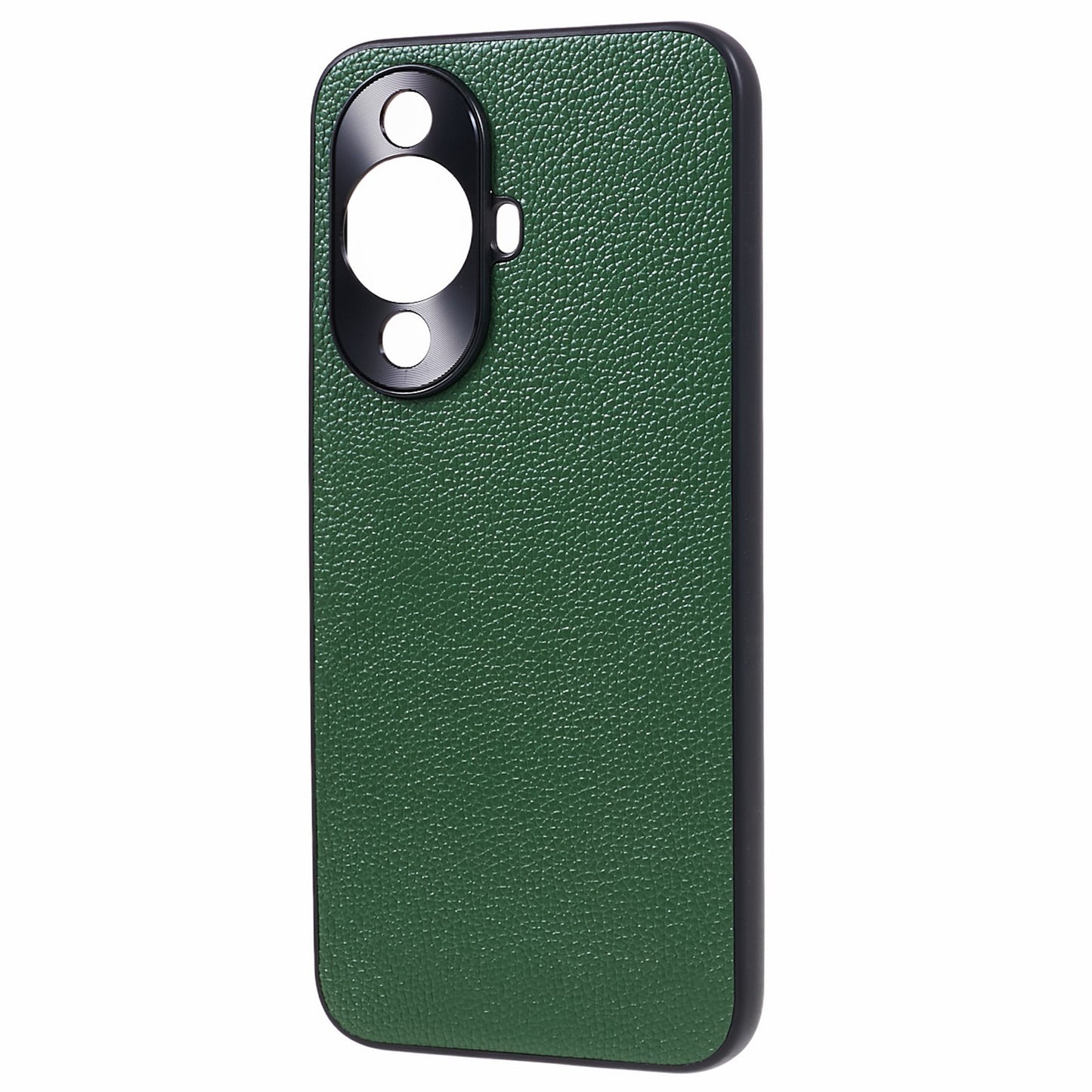 For Huawei nova 11 Camera Protection Phone Case Genuine Cow Leather+PC+TPU Shockproof Cover
