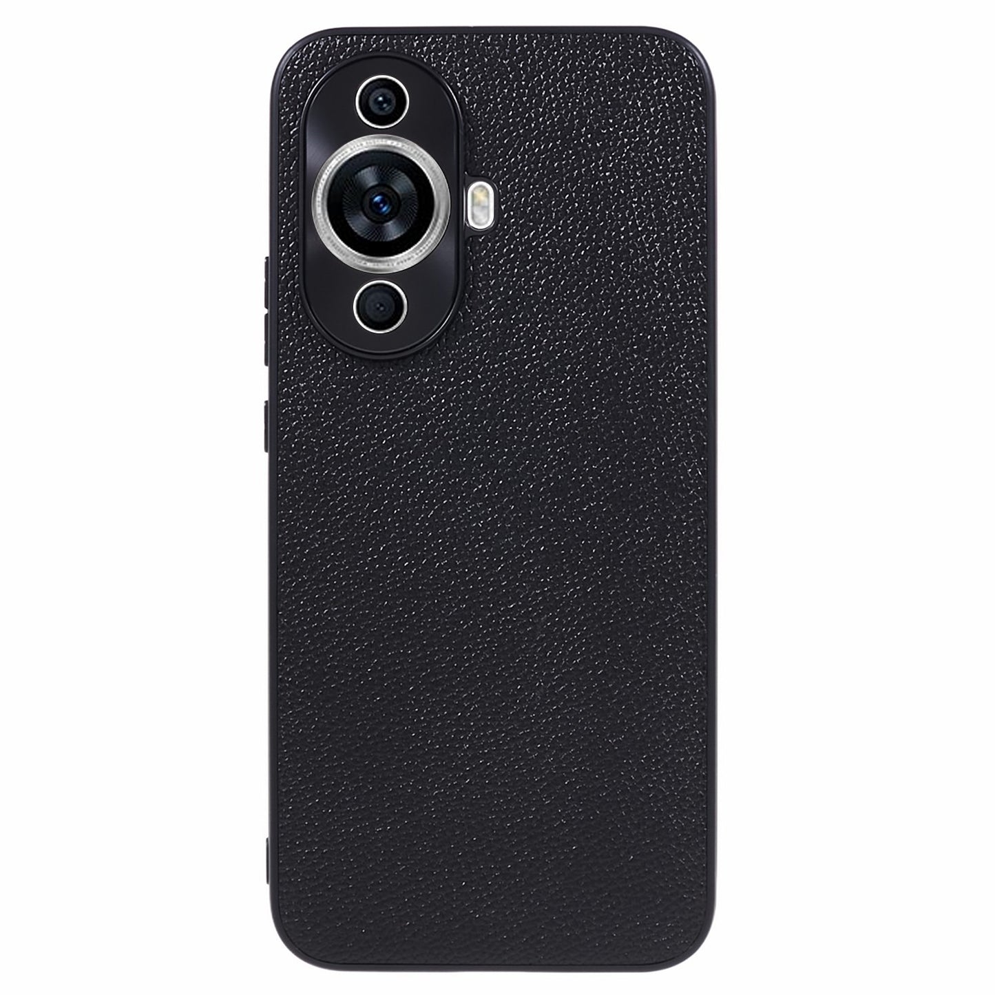 For Huawei nova 11 Camera Protection Phone Case Genuine Cow Leather+PC+TPU Shockproof Cover