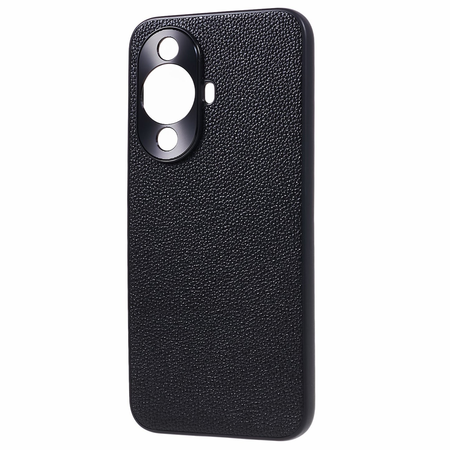 For Huawei nova 11 Camera Protection Phone Case Genuine Cow Leather+PC+TPU Shockproof Cover