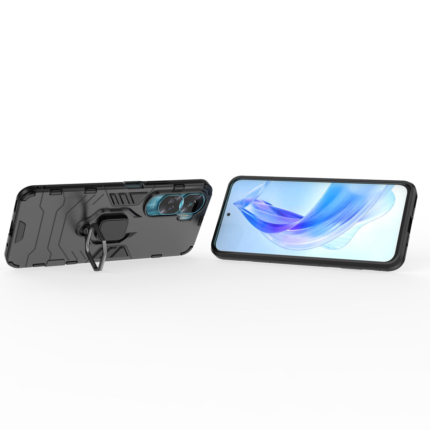 For Honor 90 Lite 5G / X50i 5G Protective Cover Ring Holder Kickstand TPU+PC Phone Case