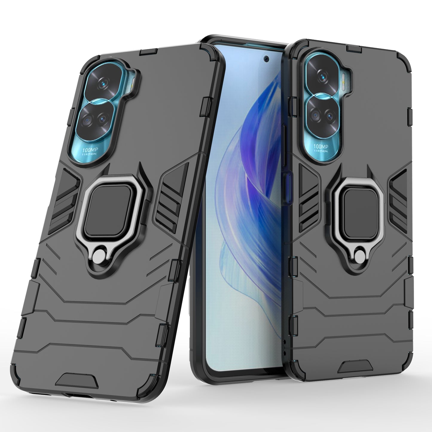 For Honor 90 Lite 5G / X50i 5G Protective Cover Ring Holder Kickstand TPU+PC Phone Case