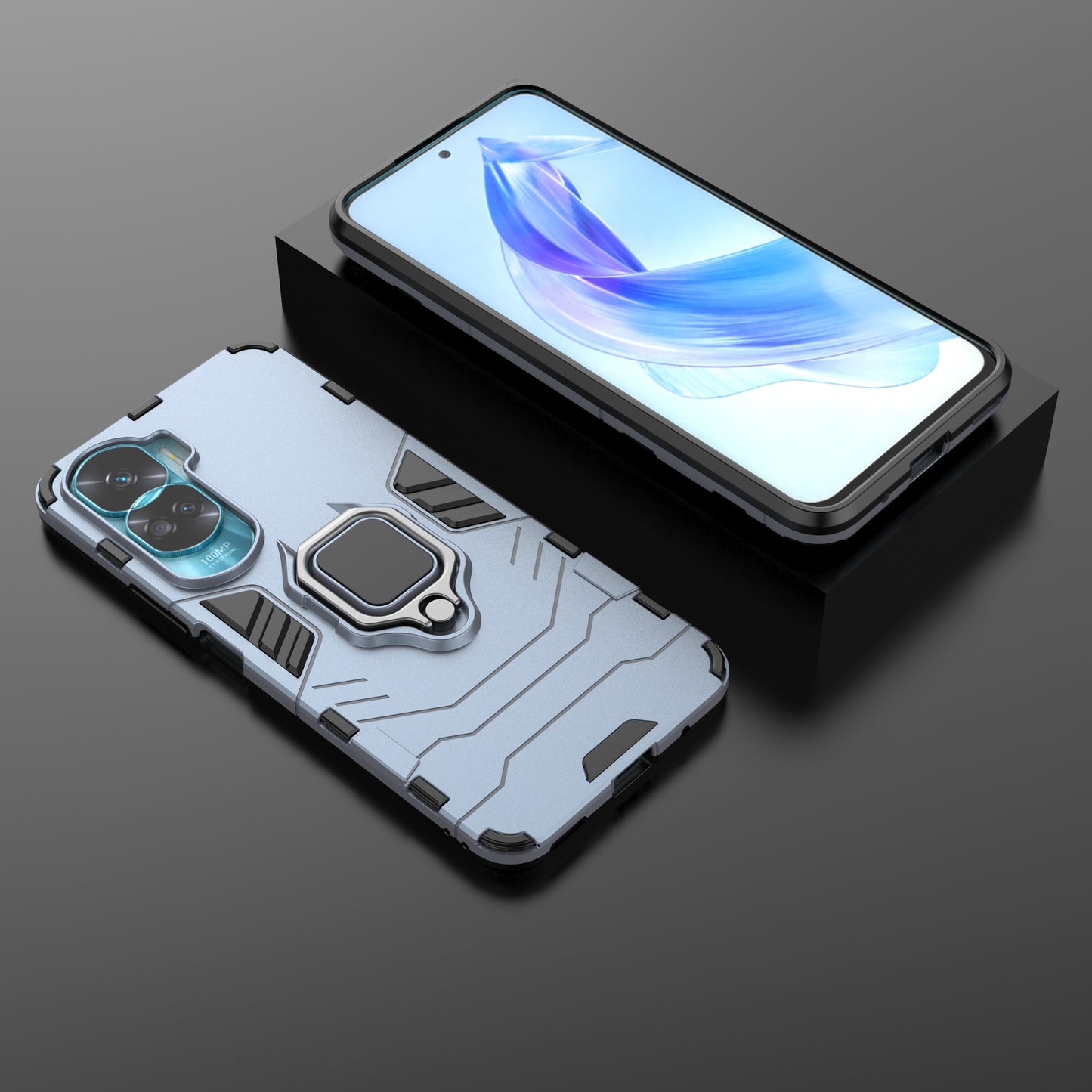 For Honor 90 Lite 5G / X50i 5G Protective Cover Ring Holder Kickstand TPU+PC Phone Case