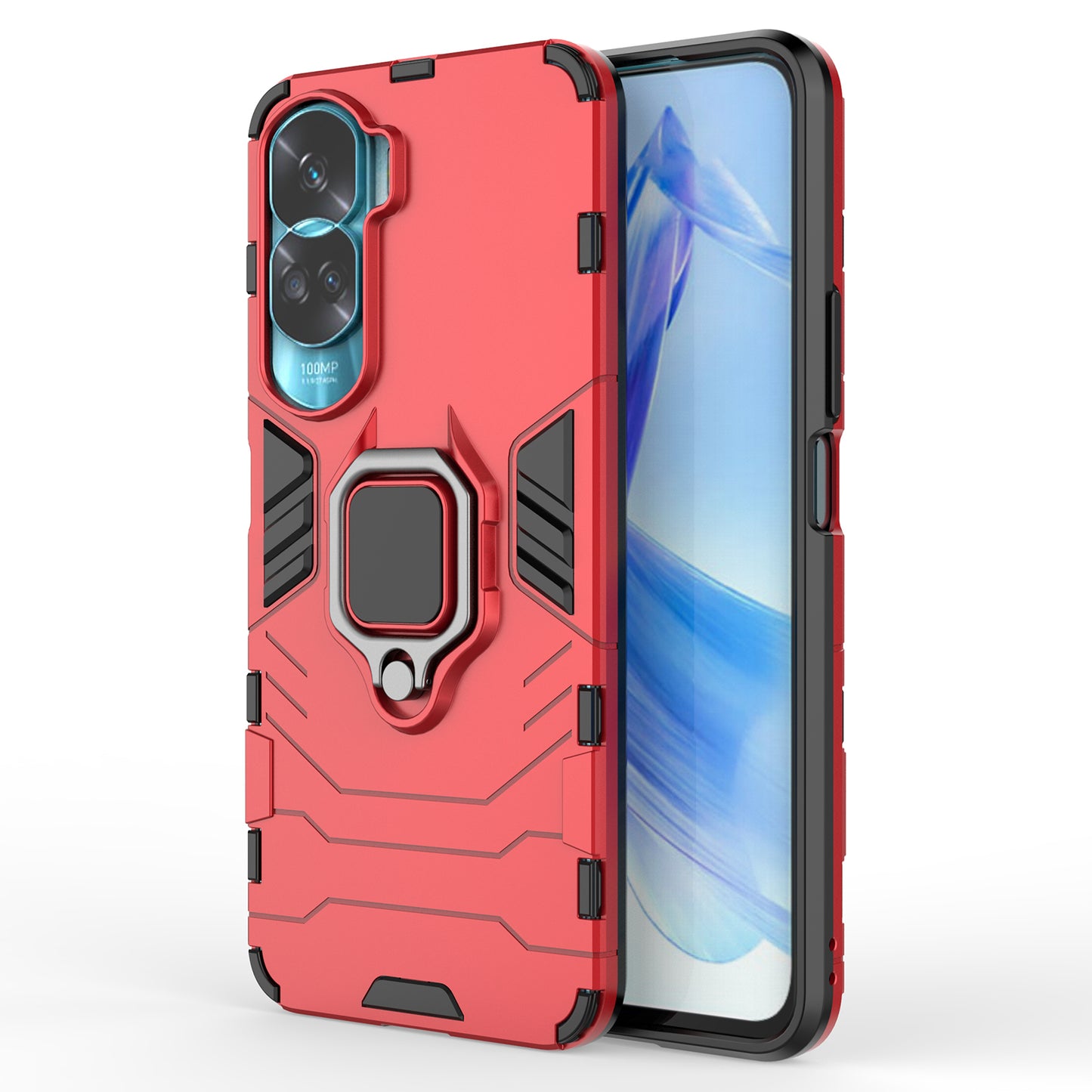 For Honor 90 Lite 5G / X50i 5G Protective Cover Ring Holder Kickstand TPU+PC Phone Case