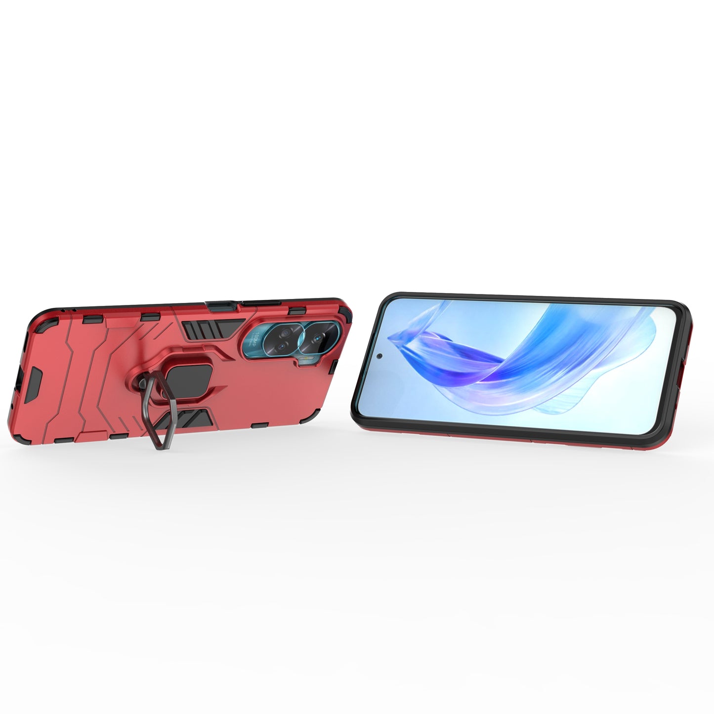 For Honor 90 Lite 5G / X50i 5G Protective Cover Ring Holder Kickstand TPU+PC Phone Case