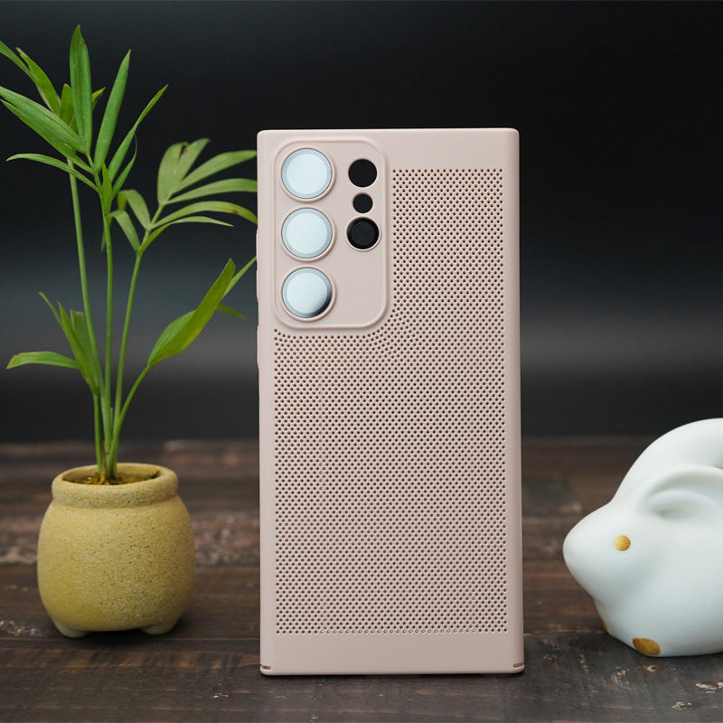For Samsung Galaxy S23 Ultra Breathable Heat Dissipating Mesh Phone Case Hard PC Slim Phone Cover