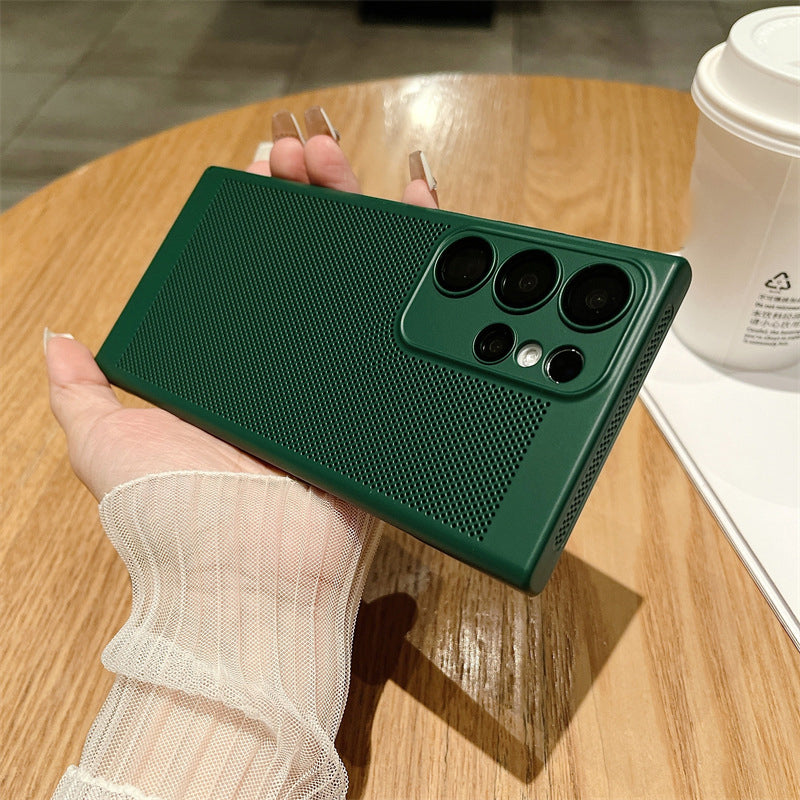 For Samsung Galaxy S23 Ultra Breathable Heat Dissipating Mesh Phone Case Hard PC Slim Phone Cover