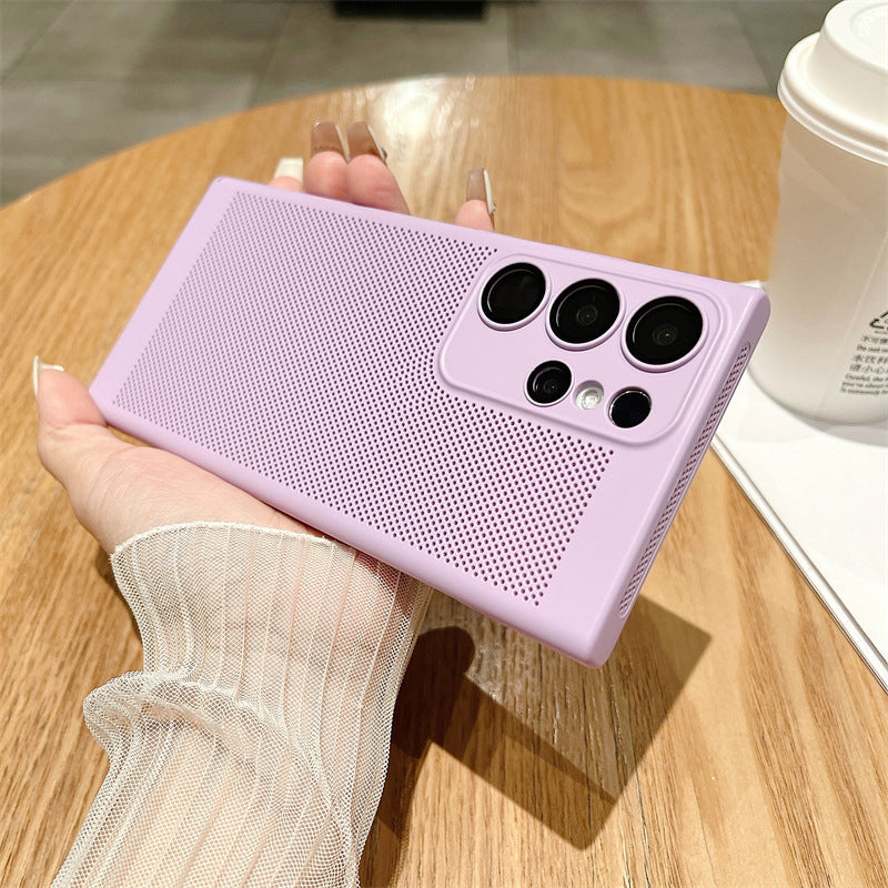 For Samsung Galaxy S23 Ultra Breathable Heat Dissipating Mesh Phone Case Hard PC Slim Phone Cover