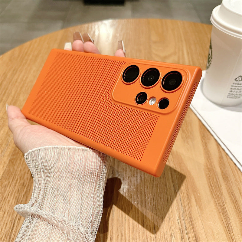 For Samsung Galaxy S23 Ultra Breathable Heat Dissipating Mesh Phone Case Hard PC Slim Phone Cover