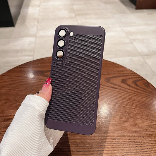 Hard PC Back Cover for Samsung Galaxy S22 5G Breathable Heat Dissipating Mesh Phone Case