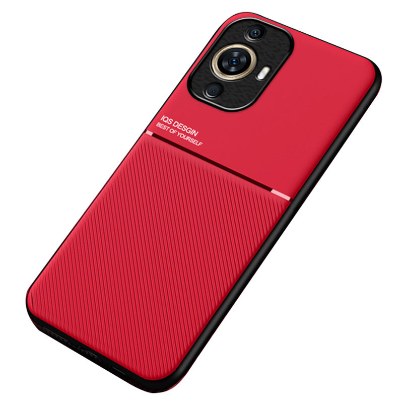 For Huawei nova 11 PU Leather+TPU Case Phone Cover with Built-in Magnetic Holder Metal Sheet