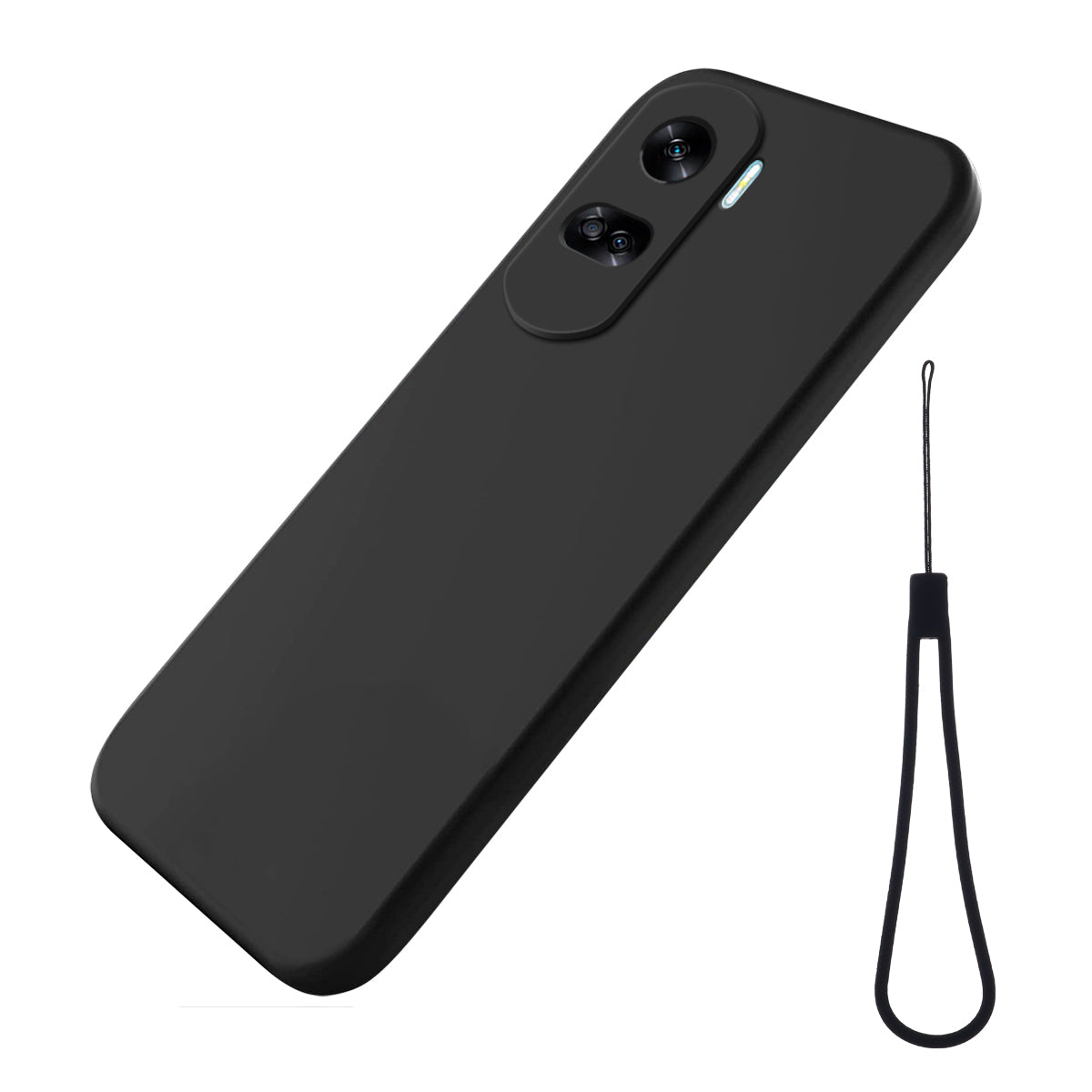 For Honor 90 Lite 5G / X50i 5G Liquid Silicone Phone Case Soft Lining Shockproof Cover with Strap