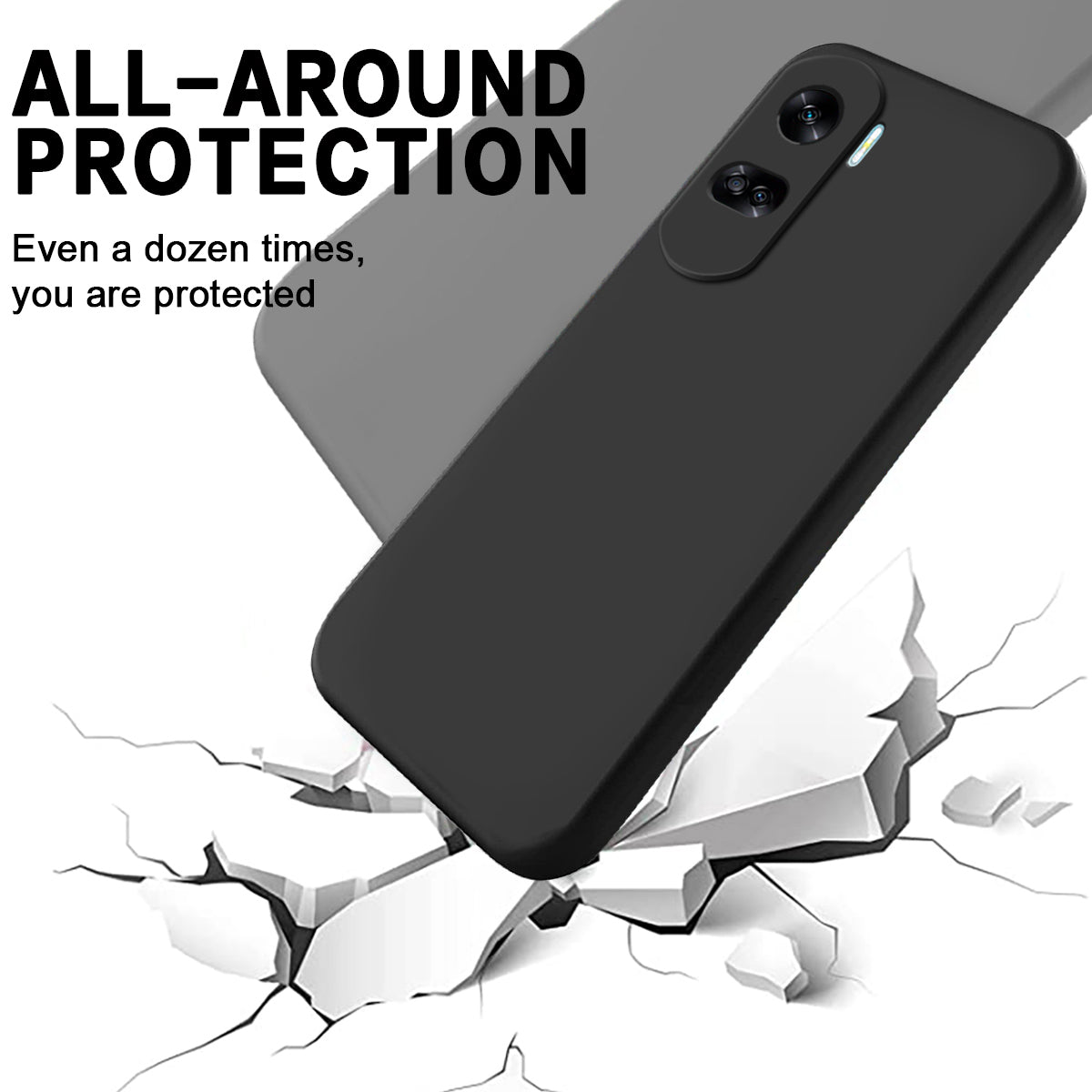 For Honor 90 Lite 5G / X50i 5G Liquid Silicone Phone Case Soft Lining Shockproof Cover with Strap