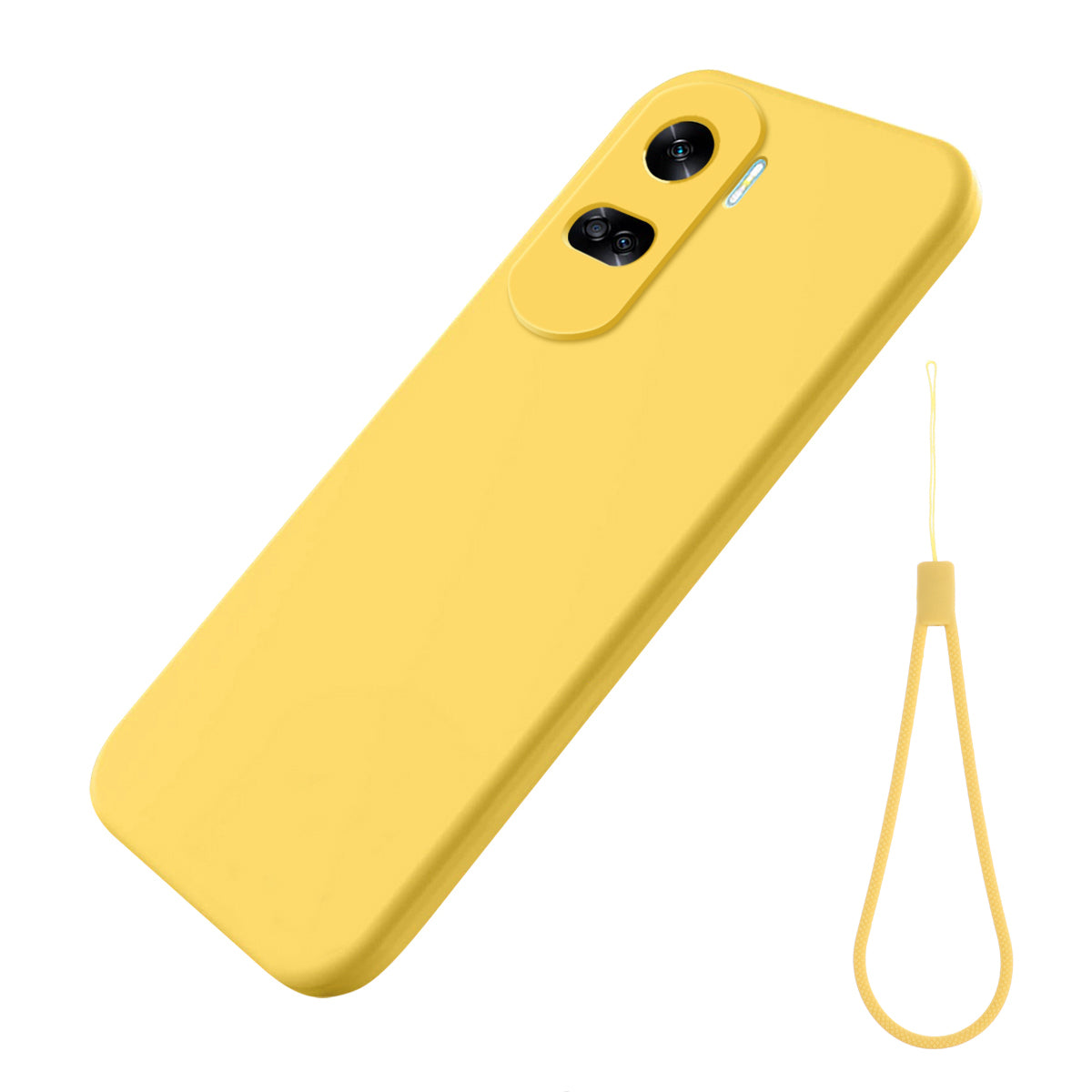 For Honor 90 Lite 5G / X50i 5G Liquid Silicone Phone Case Soft Lining Shockproof Cover with Strap