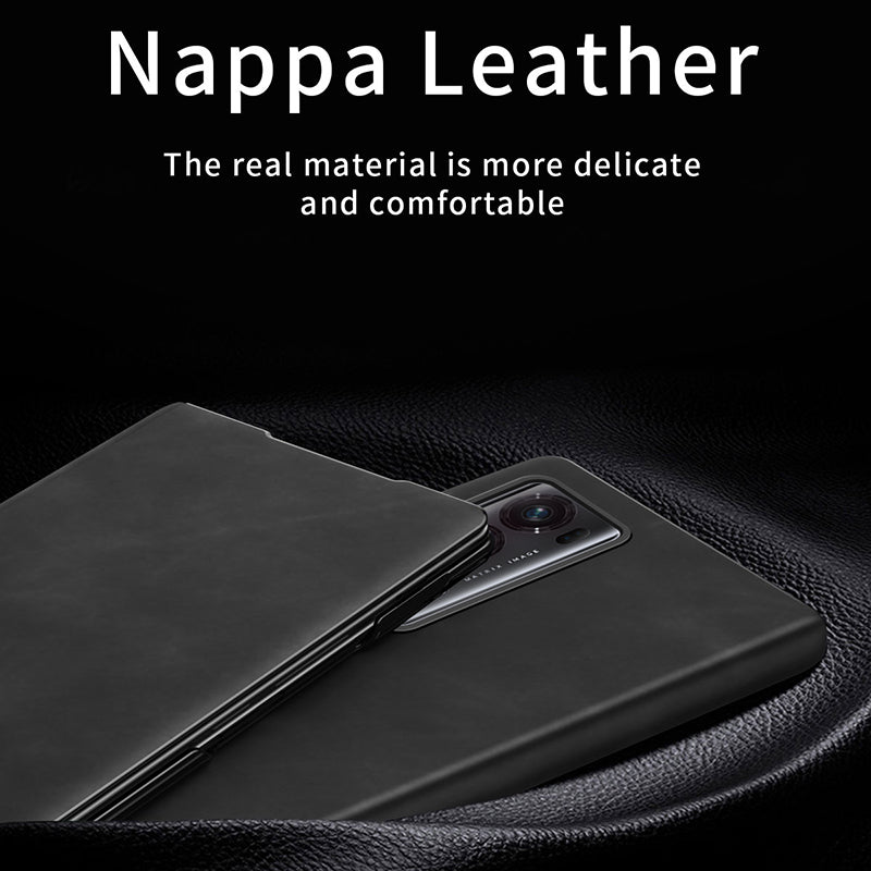 For Honor Magic V2 5G Folding Phone Case Nappa Texture PU Leather + PC Stand Cover
