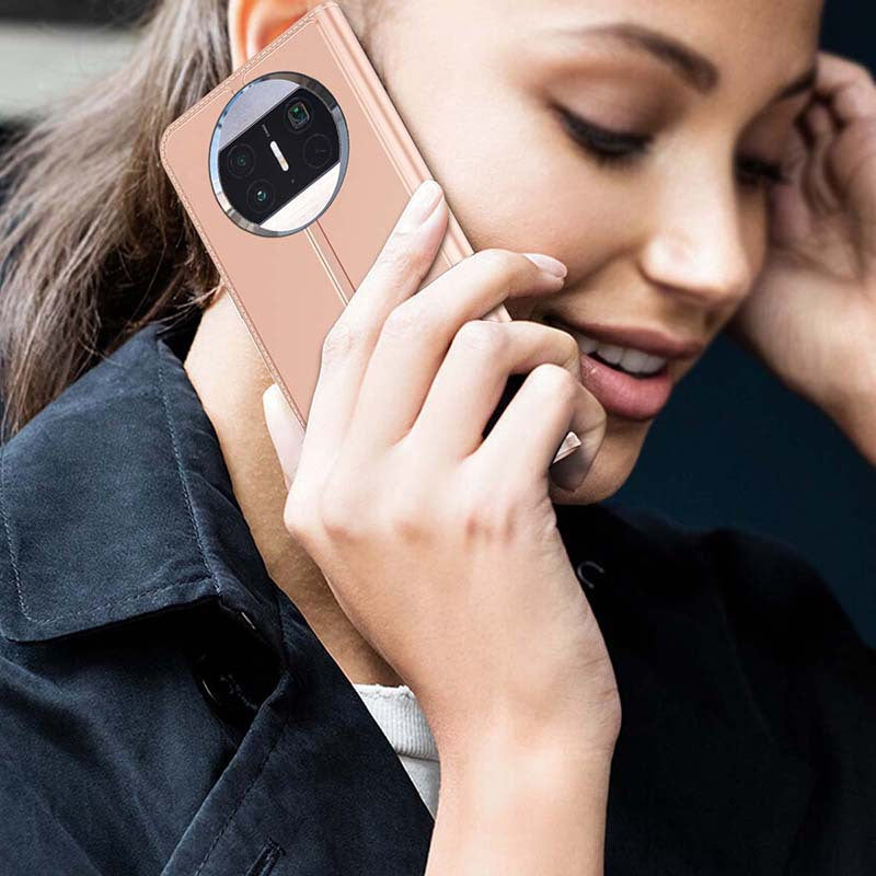 For Huawei Mate X3 5G Smooth Feeling PU Leather Phone Case Card Storage Slot Magnetic Stand Shell