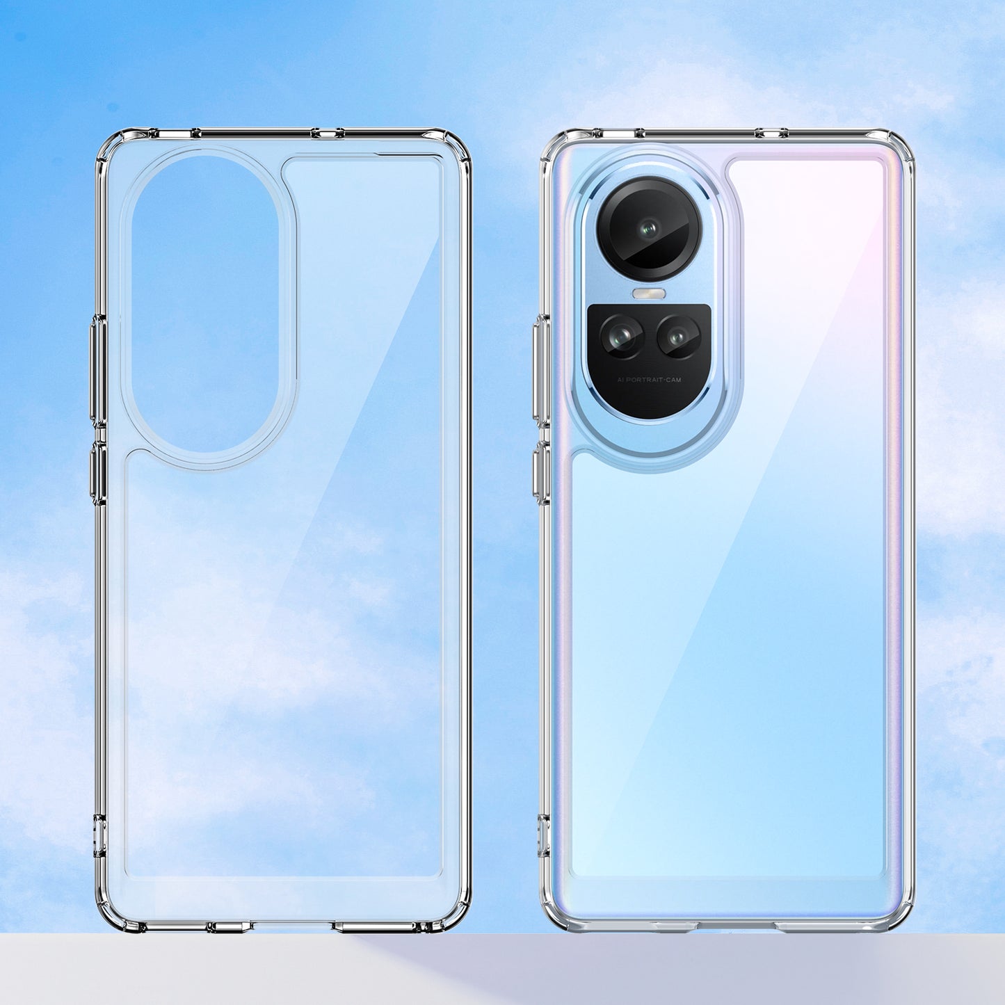 For Oppo Reno10 Pro 5G (Global) / Reno10 5G (Global) TPU+Acrylic Hybrid Case Drop-proof Mobile Phone Back Protector Cover