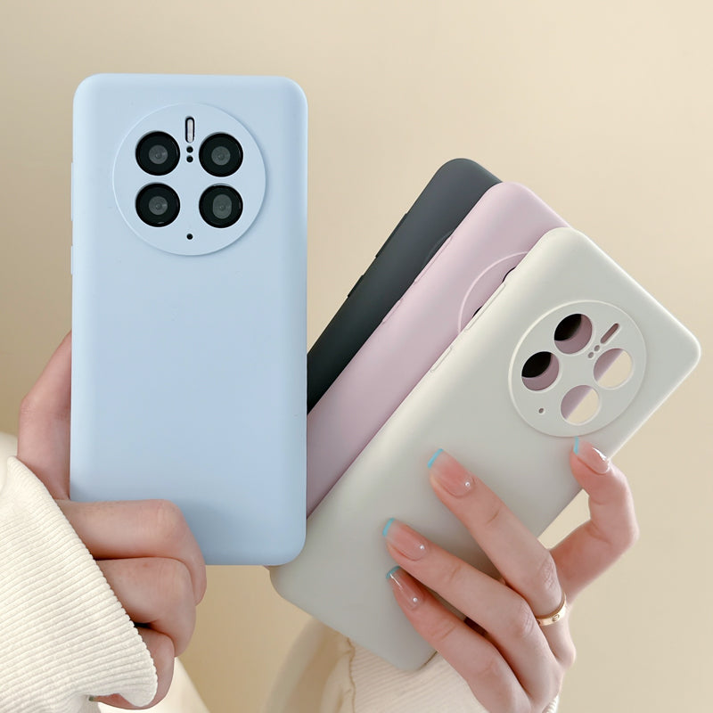 For Huawei Mate 50 Pro 4G Liquid Silicone+PC Phone Case Anti-drop Cover with Soft Lining