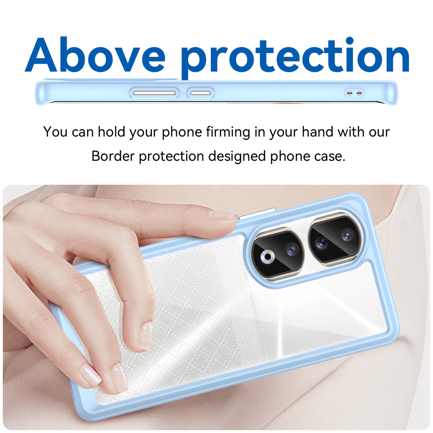 For Honor 90 Pro TPU+Acrylic Hybrid Phone Case Clear Back Protective Cover
