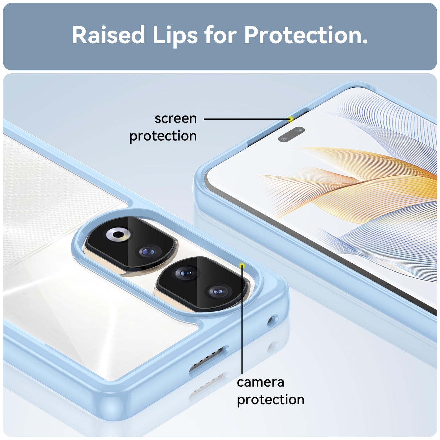 For Honor 90 Pro TPU+Acrylic Hybrid Phone Case Clear Back Protective Cover