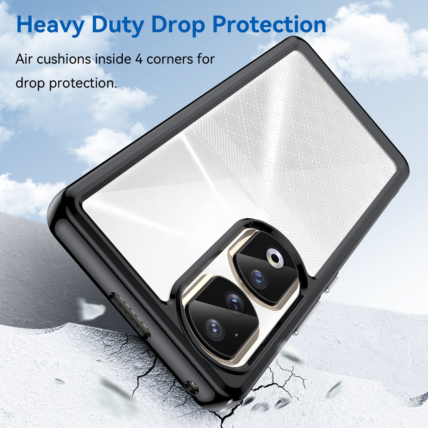 For Honor 90 Pro TPU+Acrylic Hybrid Phone Case Clear Back Protective Cover