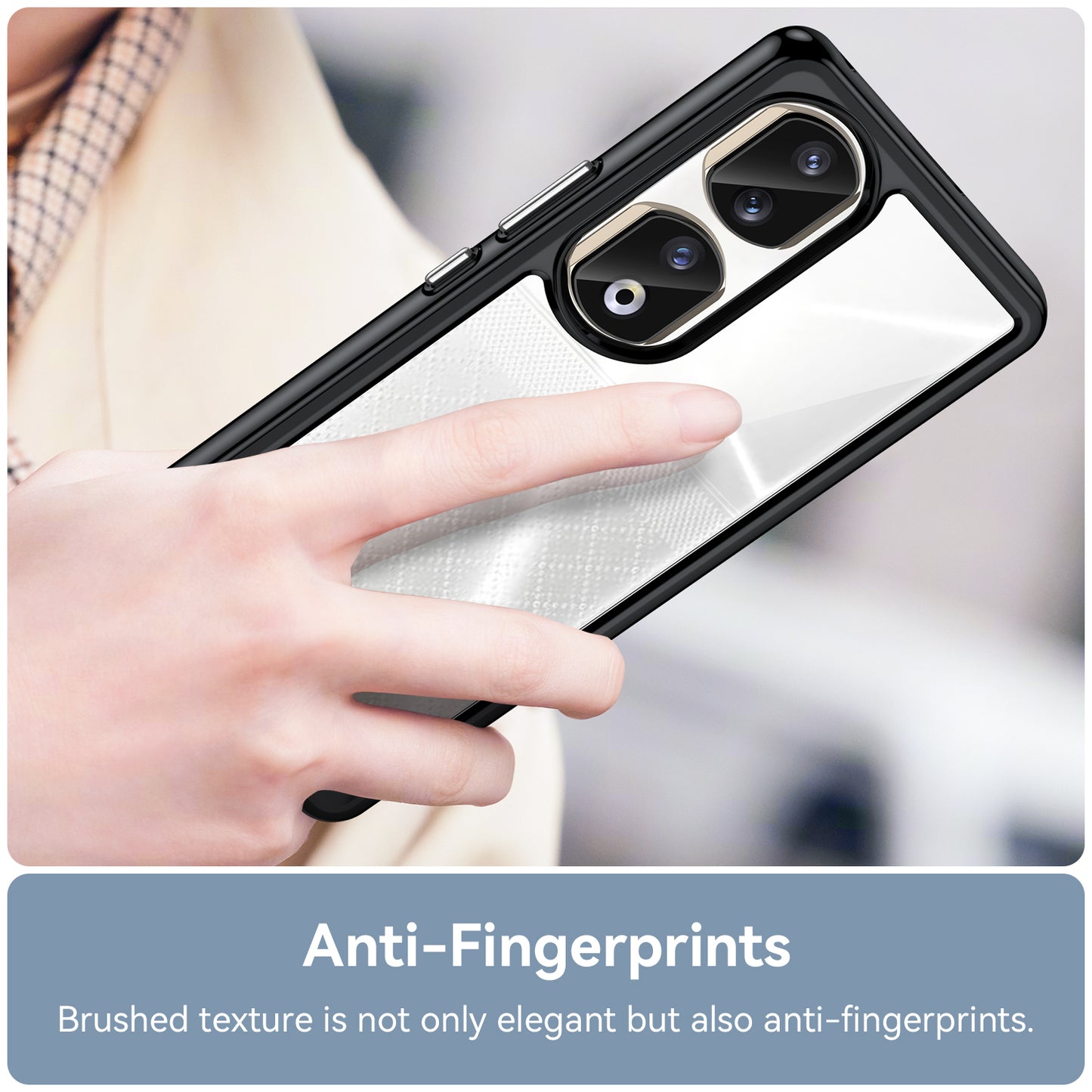 For Honor 90 Pro TPU+Acrylic Hybrid Phone Case Clear Back Protective Cover