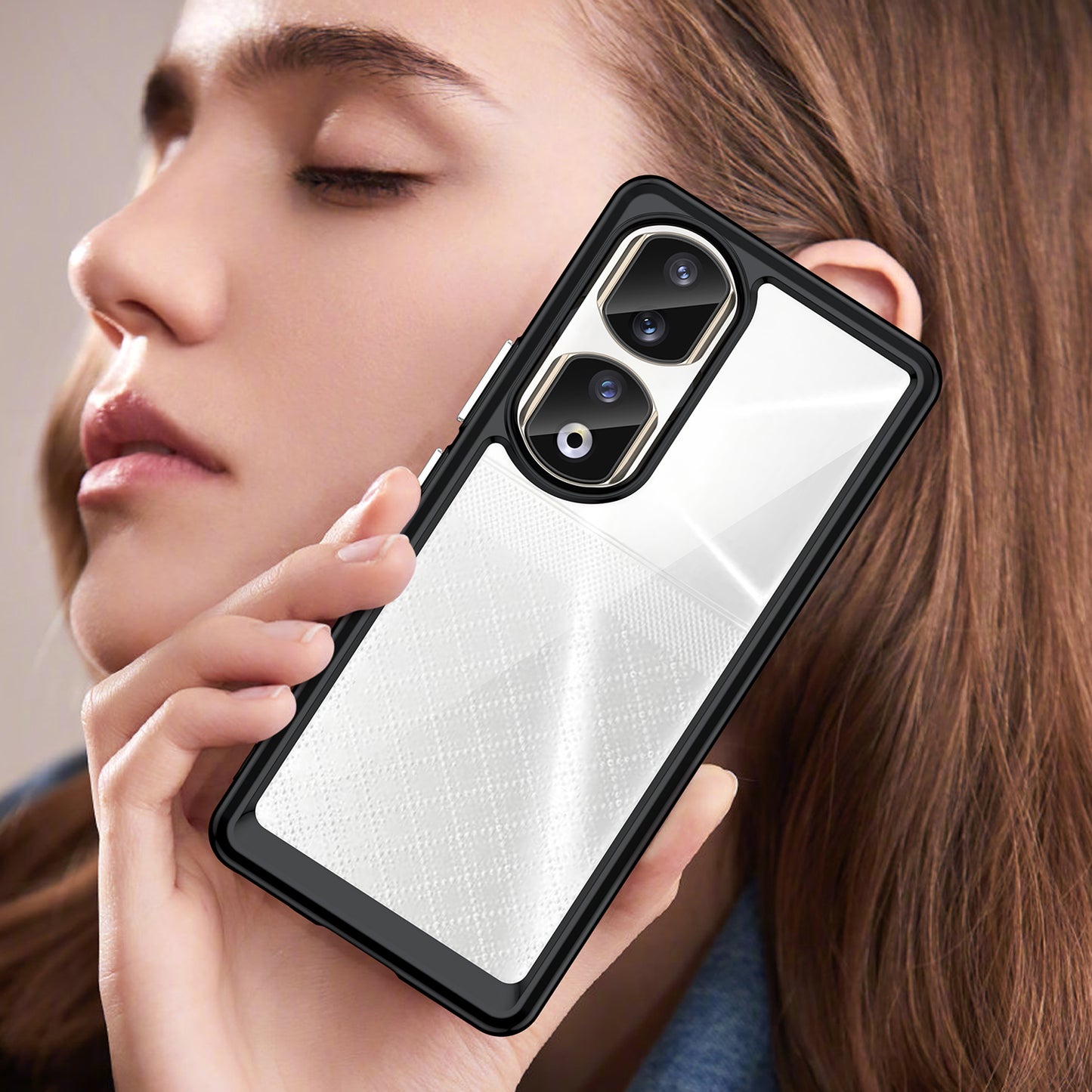 For Honor 90 Pro TPU+Acrylic Hybrid Phone Case Clear Back Protective Cover