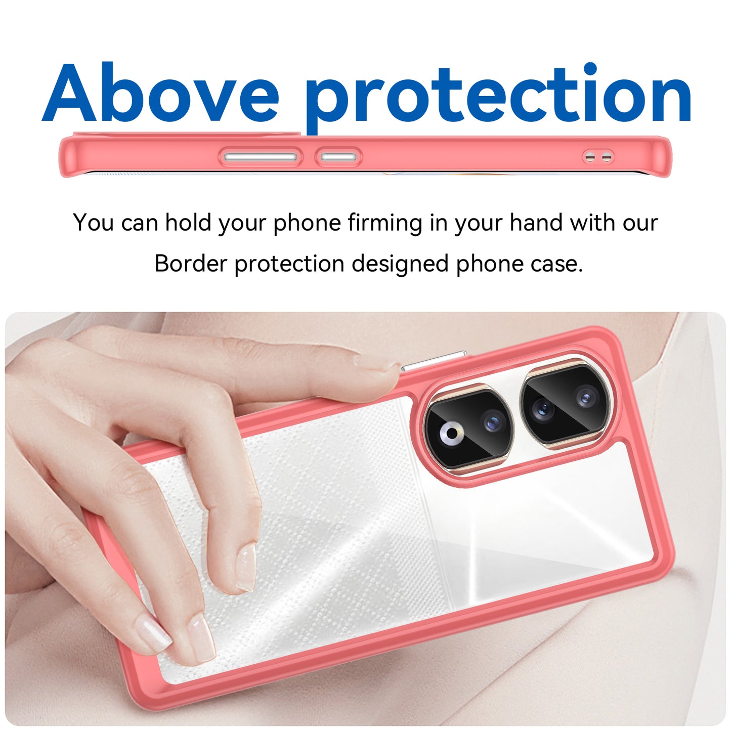 For Honor 90 Pro TPU+Acrylic Hybrid Phone Case Clear Back Protective Cover