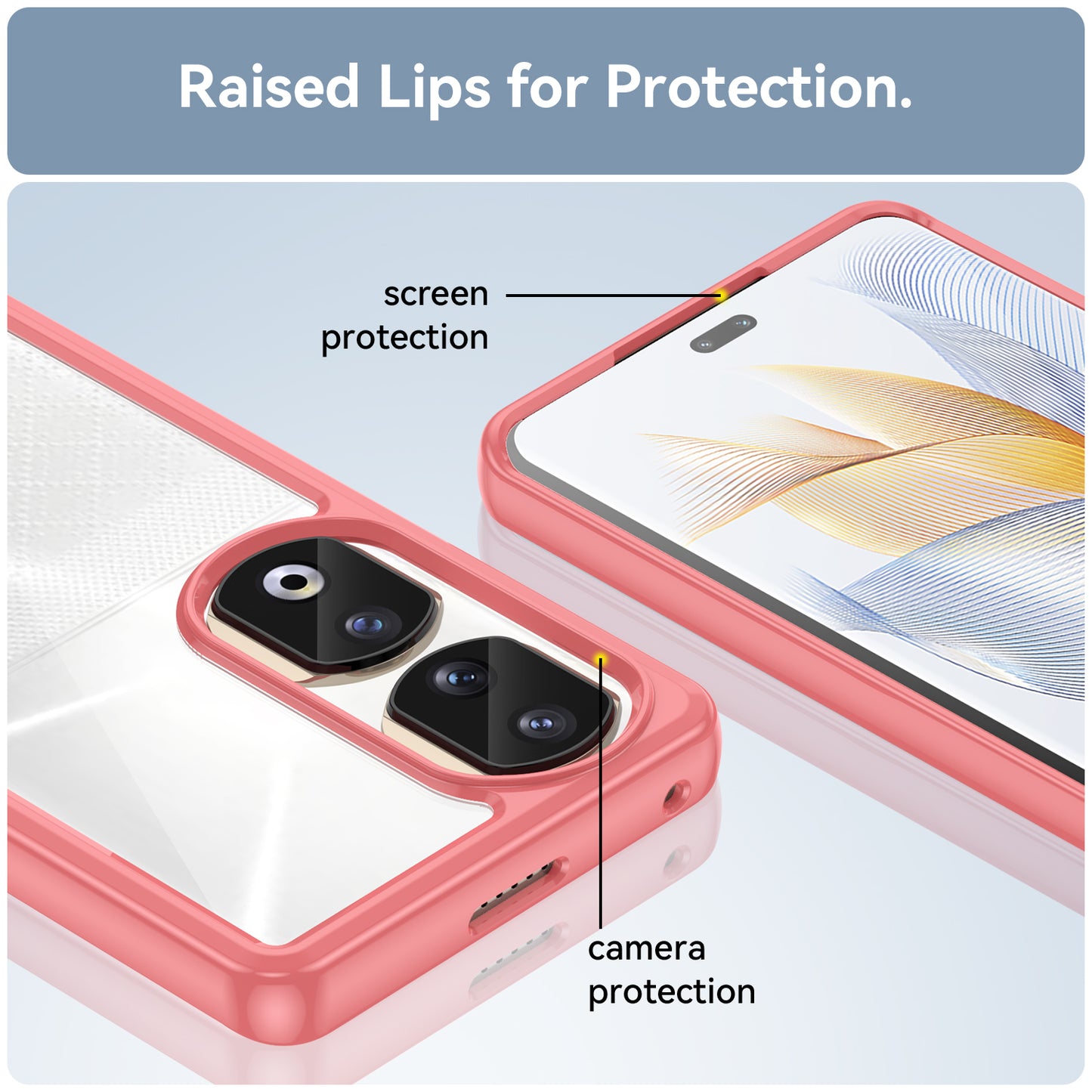 For Honor 90 Pro TPU+Acrylic Hybrid Phone Case Clear Back Protective Cover