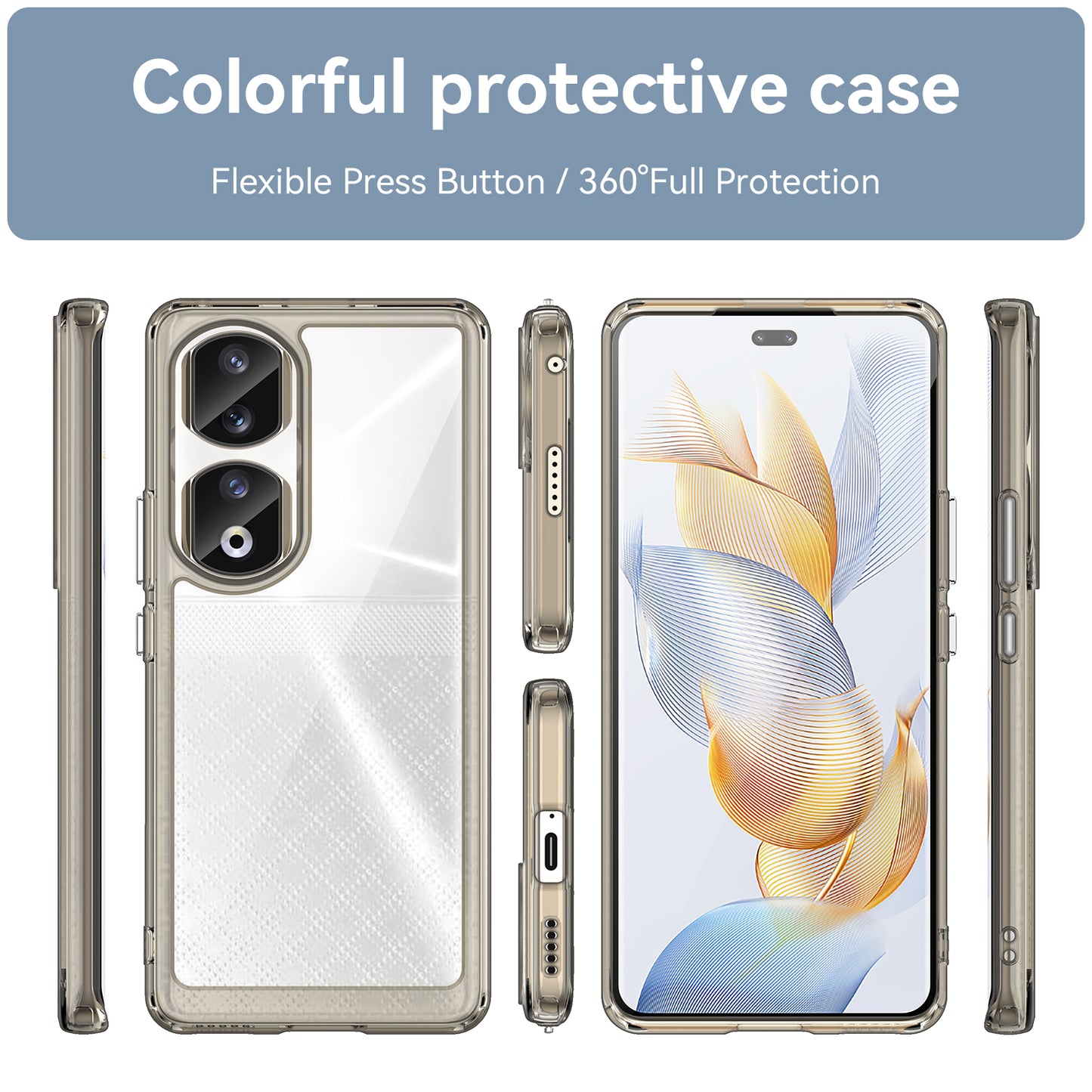 For Honor 90 Pro TPU+Acrylic Hybrid Phone Case Clear Back Protective Cover